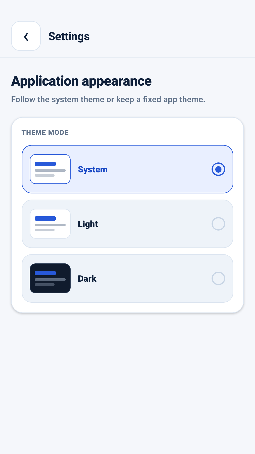 Nastavitve teme AppMetrica Viewer